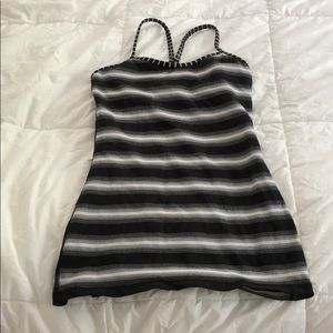 Black and white striped Lululemon tank top
